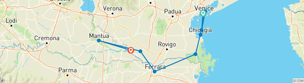 Image d'une carte montrant l'itinéraire du circuit