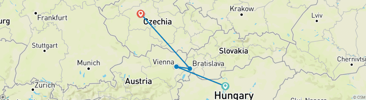 Karte mit der Reiseroute
