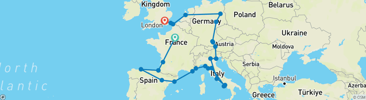 Imagen de un mapa que muestra la ruta del circuito
