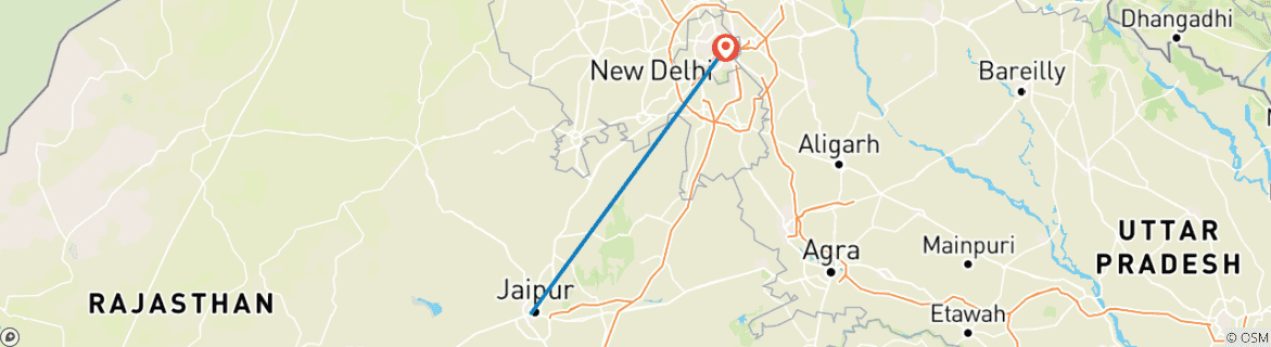 Karte mit der Reiseroute