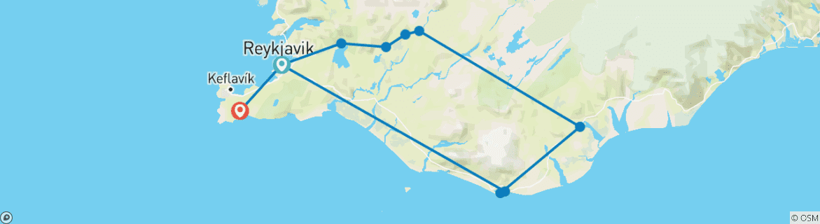 Image d'une carte montrant l'itinéraire du circuit