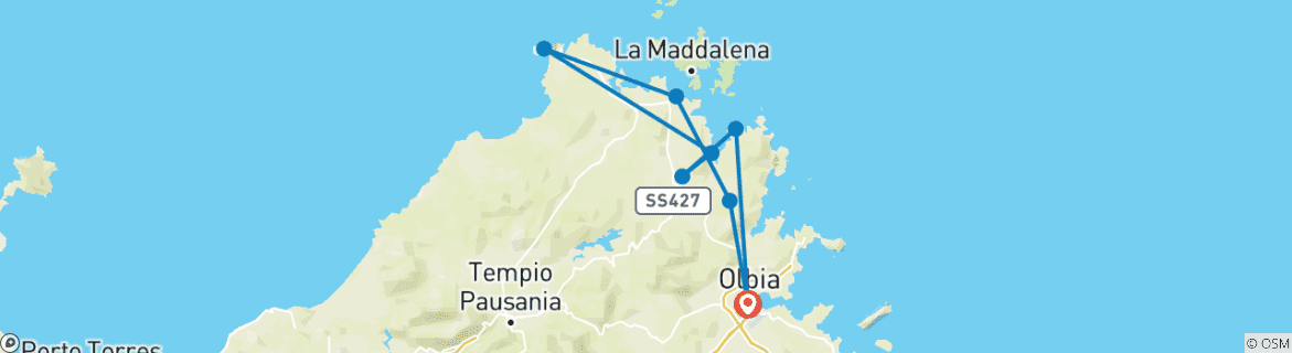 Carte du circuit Randonnée en Sardaigne (8 jours)