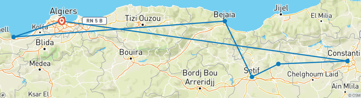 Imagen de un mapa que muestra la ruta del circuito