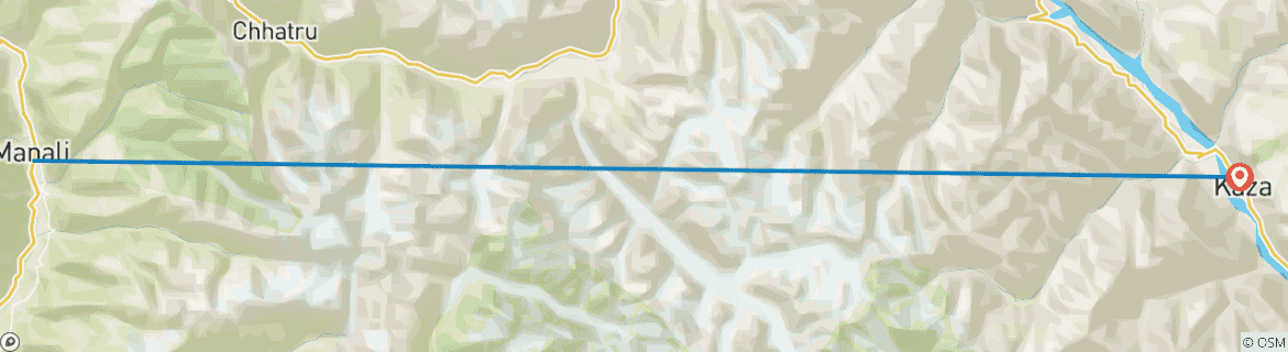 Karte mit der Reiseroute