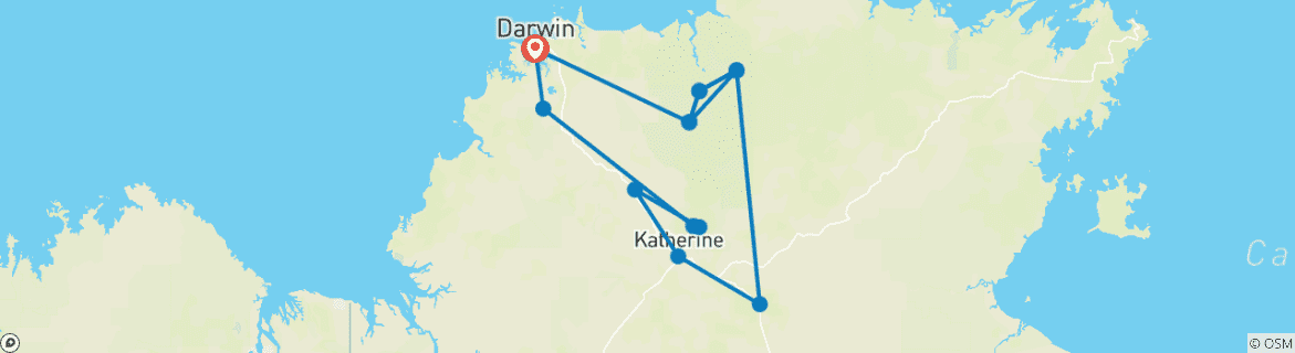 Karte mit der Reiseroute