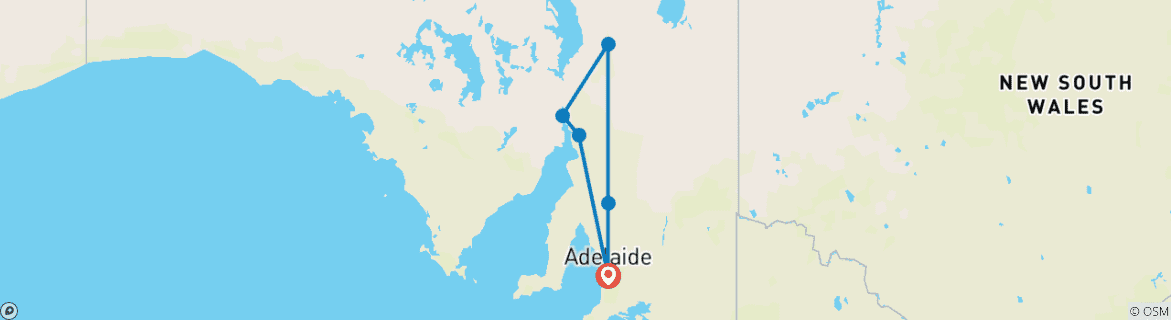 Image d'une carte montrant l'itinéraire du circuit