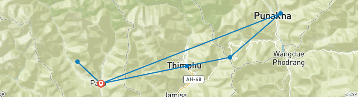 Image d'une carte montrant l'itinéraire du circuit