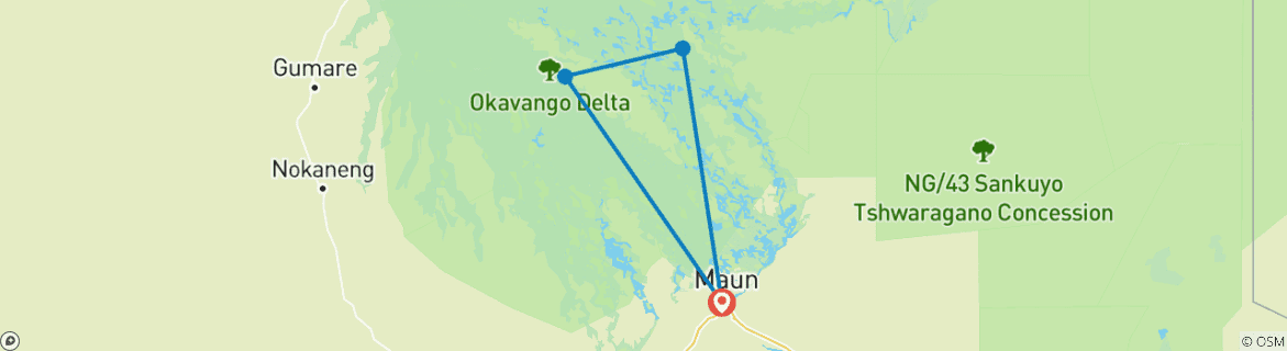 Image d'une carte montrant l'itinéraire du circuit