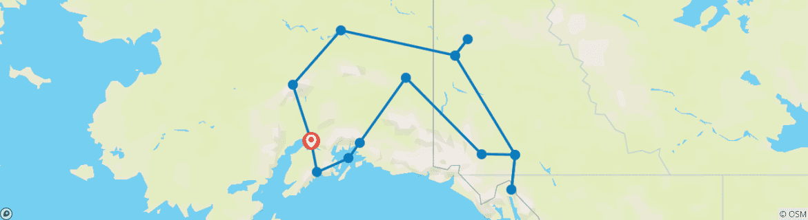 Map of Höhepunkte Alaskas und des Yukon (ab/an Anchorage)