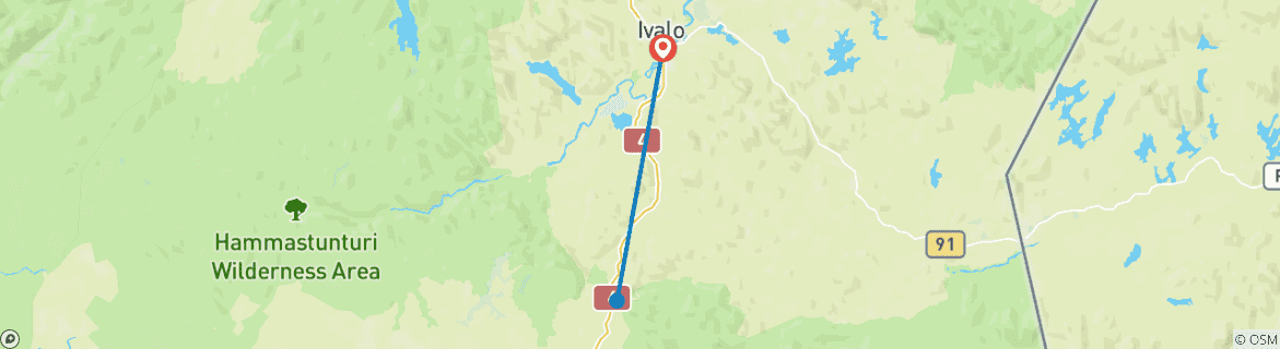Image d'une carte montrant l'itinéraire du circuit