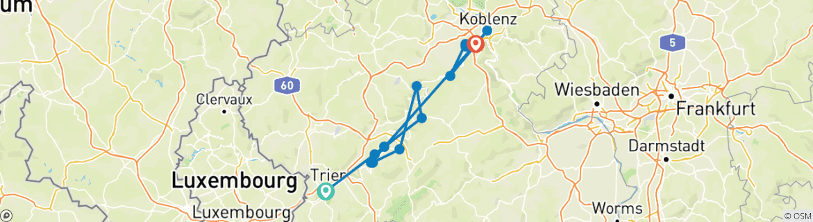 Imagen de un mapa que muestra la ruta del circuito