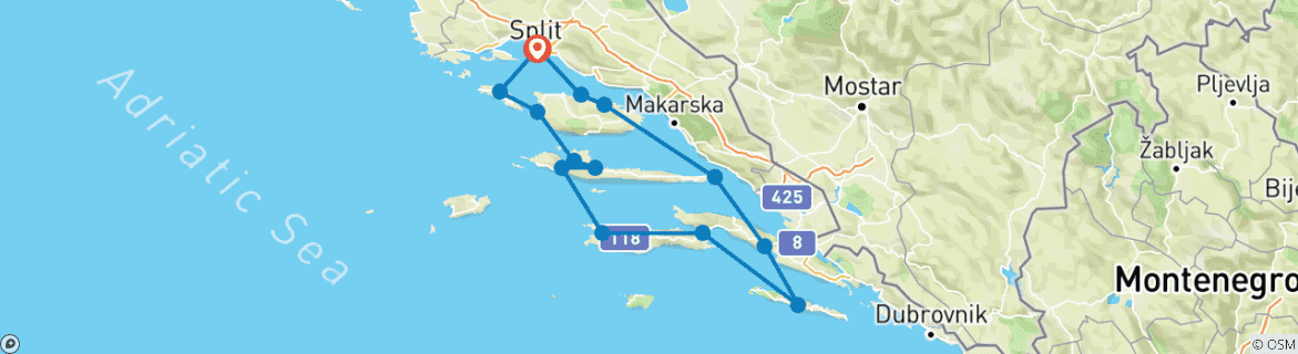 Imagen de un mapa que muestra la ruta del circuito