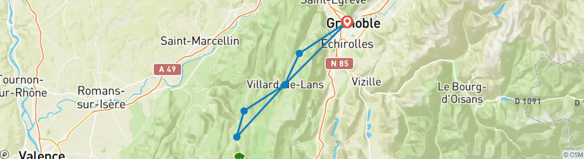 Imagen de un mapa que muestra la ruta del circuito