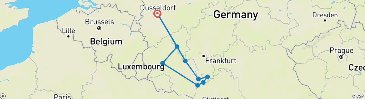 Karte von MS SE-Manon - Silvesterkreuzfahrt durch Holland & Belgien (7 Tage)