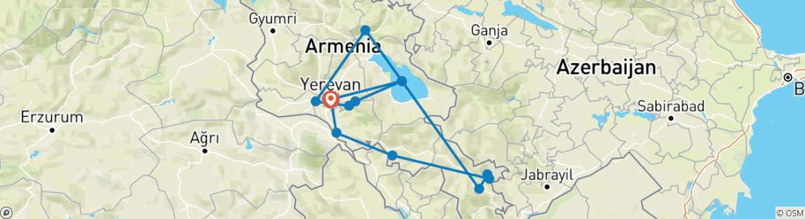 Image d'une carte montrant l'itinéraire du circuit