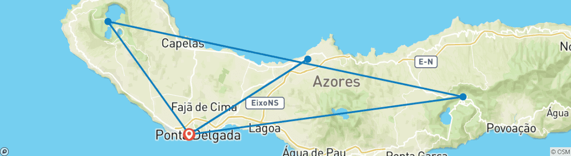 Image d'une carte montrant l'itinéraire du circuit