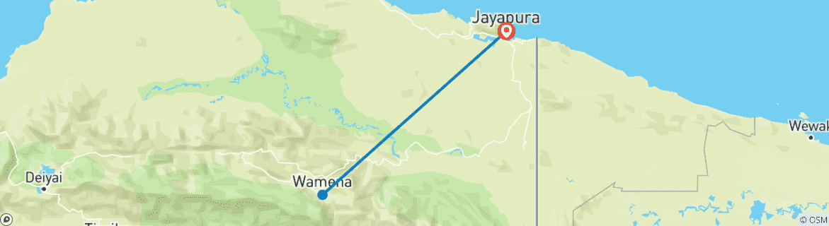 Foto van een kaart met de route van de rondreis