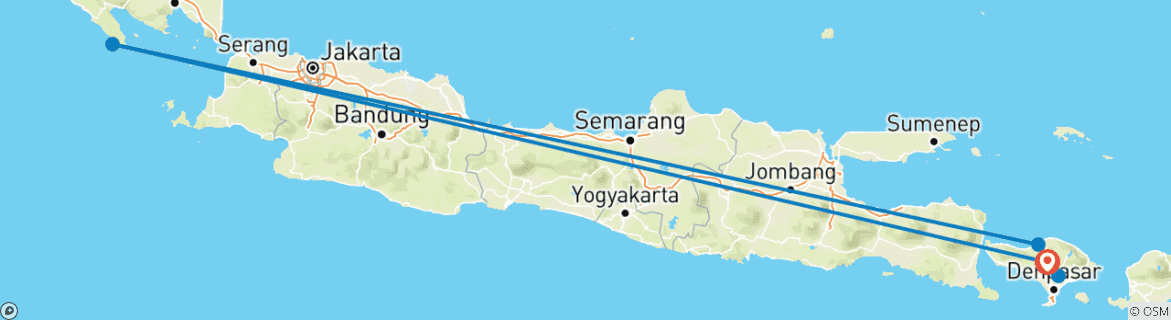 Carte du circuit 7 jours au paradis de Bali