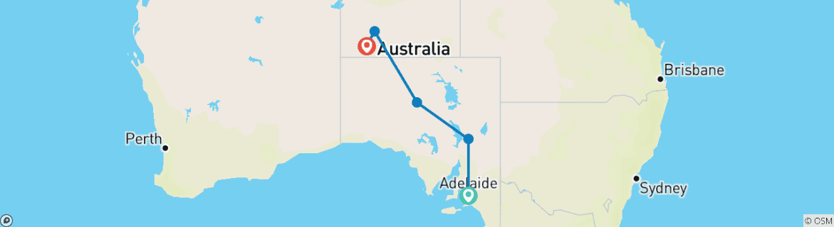 Image d'une carte montrant l'itinéraire du circuit