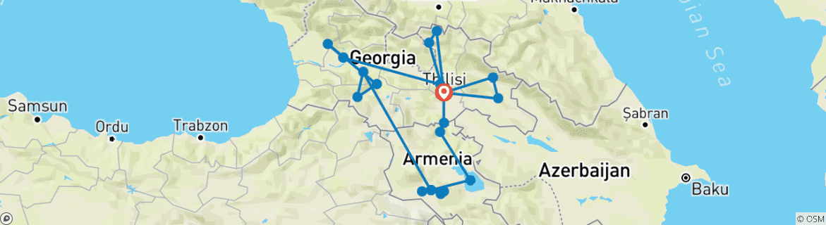 Image d'une carte montrant l'itinéraire du circuit