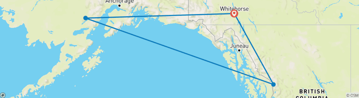 Image d'une carte montrant l'itinéraire du circuit
