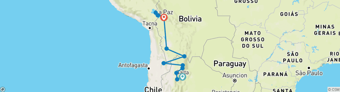 Imagen de un mapa que muestra la ruta del circuito