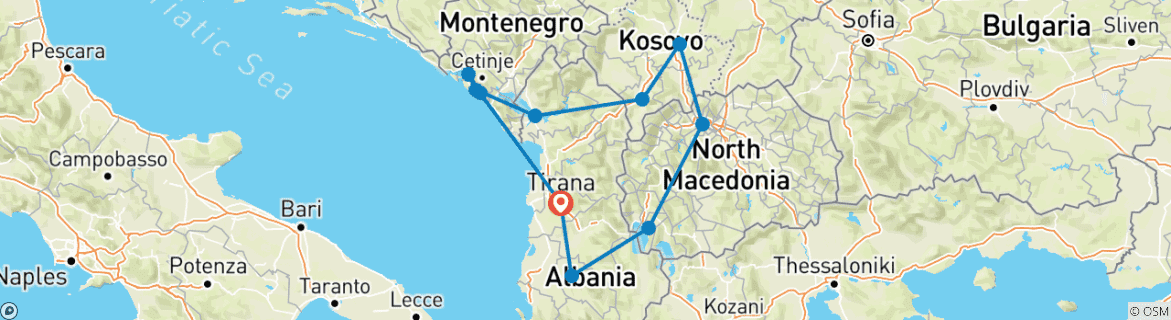 Imagen de un mapa que muestra la ruta del circuito