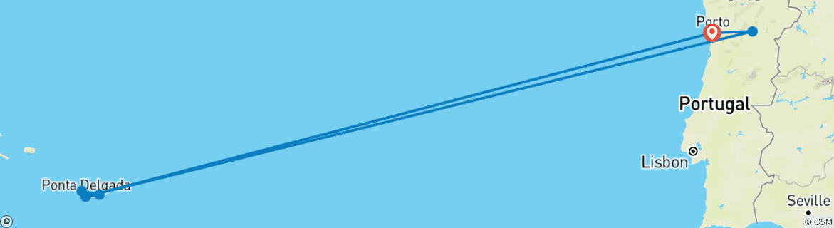 Image d'une carte montrant l'itinéraire du circuit