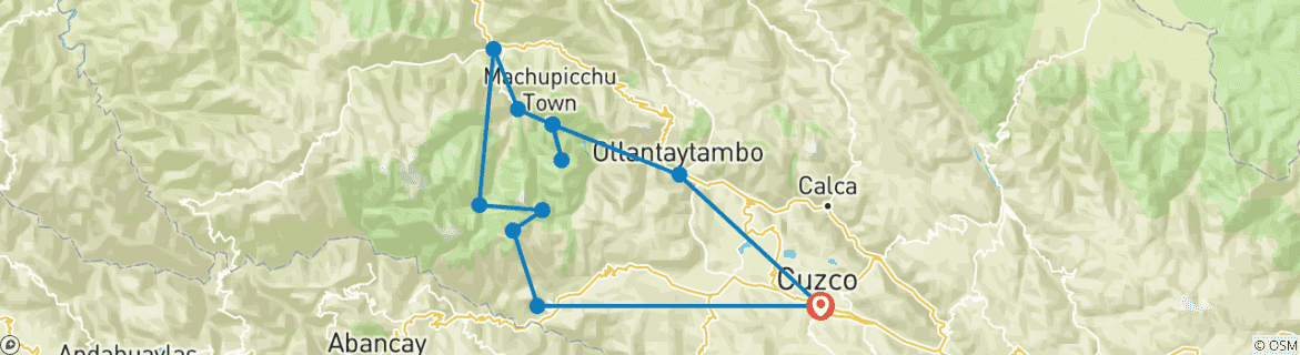 Image d'une carte montrant l'itinéraire du circuit