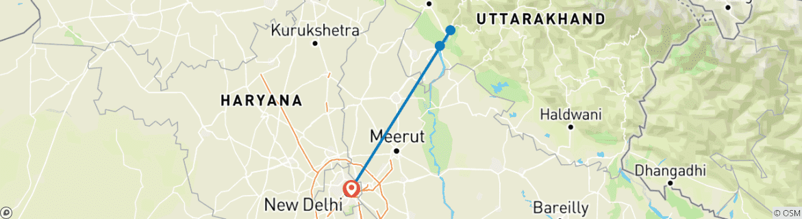 Image d'une carte montrant l'itinéraire du circuit