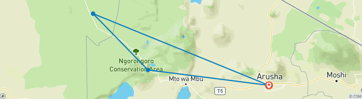 Image d'une carte montrant l'itinéraire du circuit