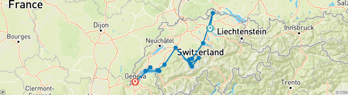 Carte du circuit Miracle suisse
