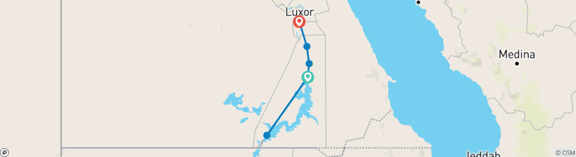 Image d'une carte montrant l'itinéraire du circuit