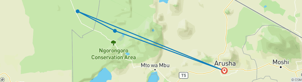 Image d'une carte montrant l'itinéraire du circuit