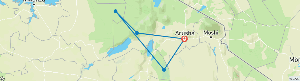 Karte mit der Reiseroute