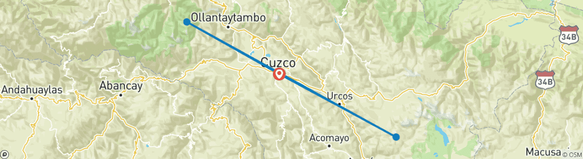 Image d'une carte montrant l'itinéraire du circuit