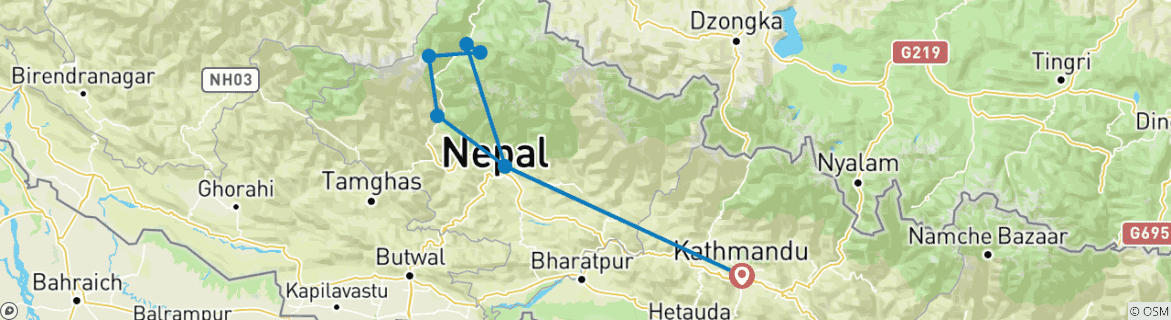 Imagen de un mapa que muestra la ruta del circuito
