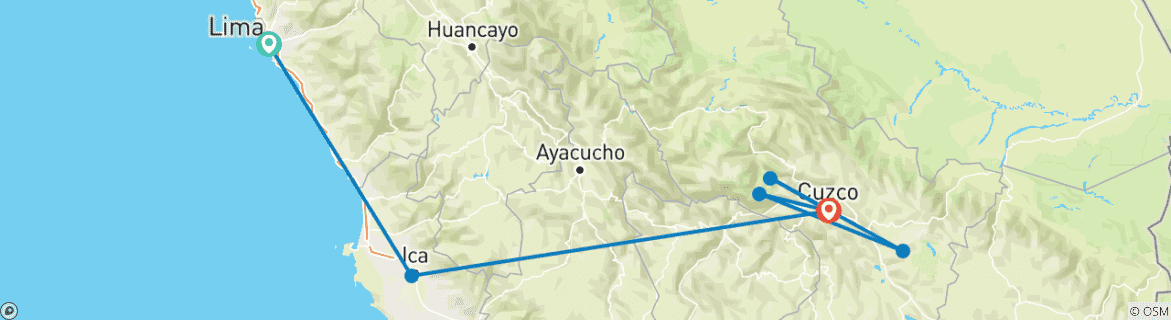 Image d'une carte montrant l'itinéraire du circuit