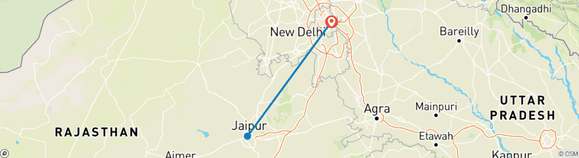 Karte mit der Reiseroute