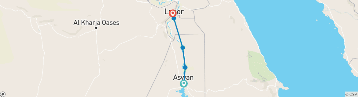 Image d'une carte montrant l'itinéraire du circuit