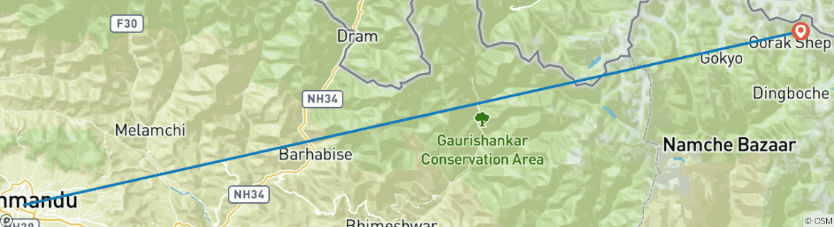 Karte mit der Reiseroute