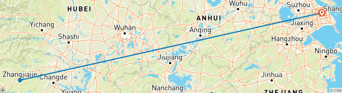 Image d'une carte montrant l'itinéraire du circuit