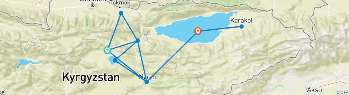Image d'une carte montrant l'itinéraire du circuit