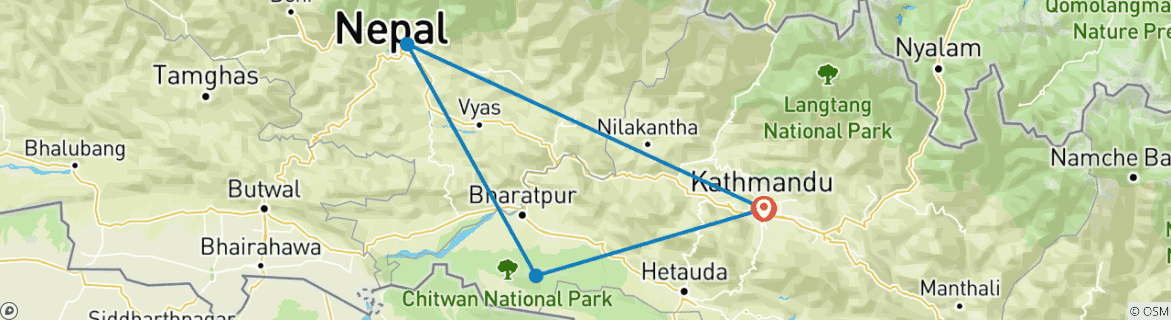 Image d'une carte montrant l'itinéraire du circuit