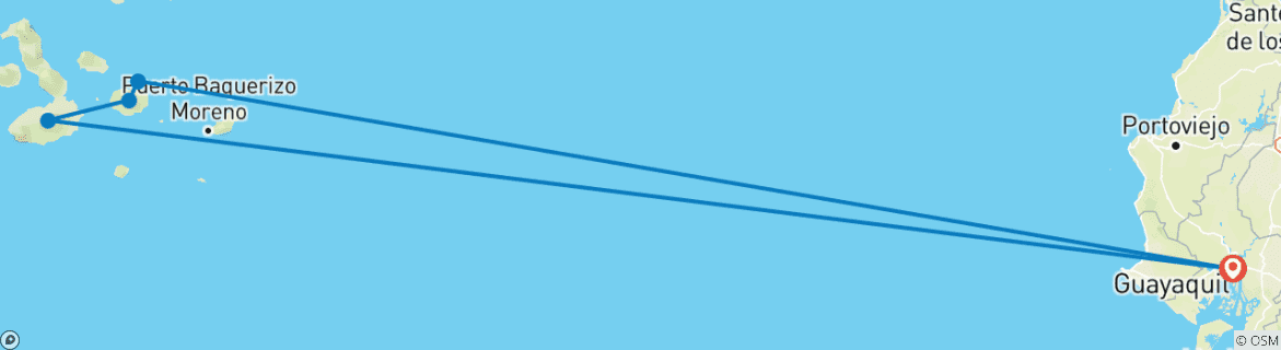 Karte mit der Reiseroute