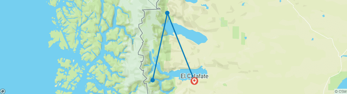 Image d'une carte montrant l'itinéraire du circuit
