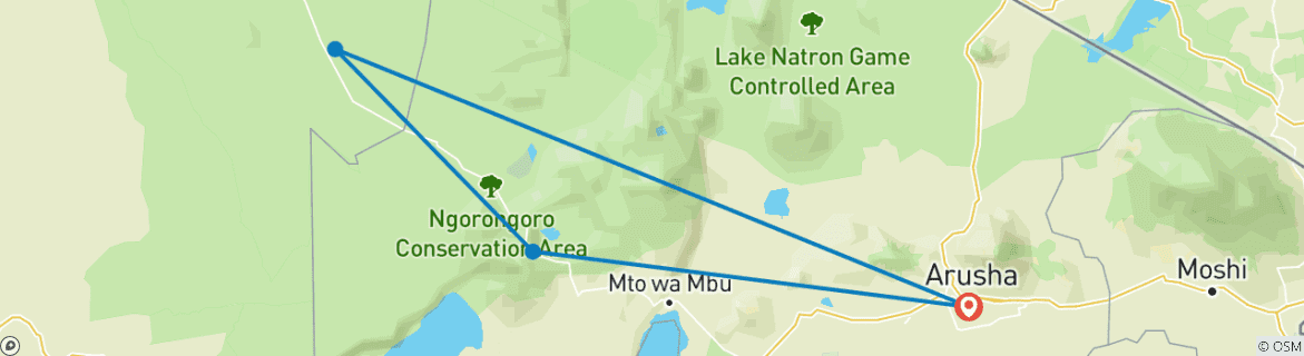 Foto van een kaart met de route van de rondreis