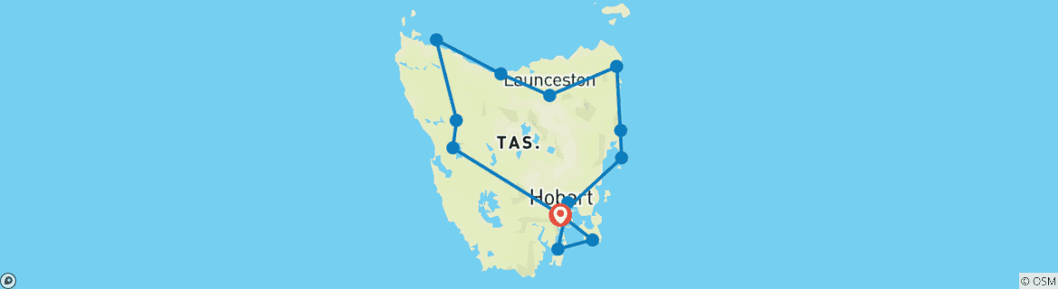 Foto van een kaart met de route van de rondreis