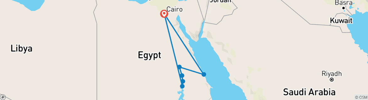Image d'une carte montrant l'itinéraire du circuit