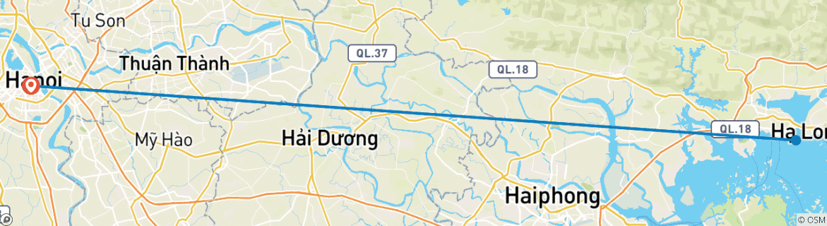 Karte mit der Reiseroute